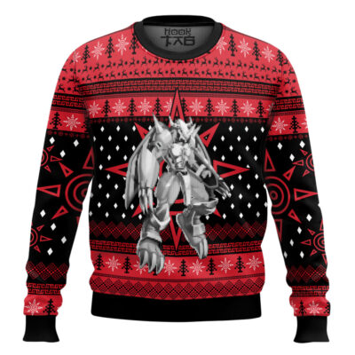 Wargreymon Digimon Ugly Christmas Sweater