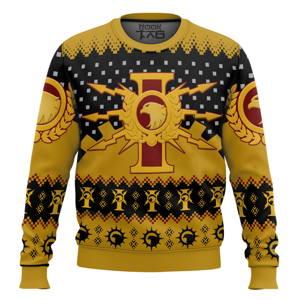 Hooktab Warhammer 40k Adeptus Custodes Ugly Christmas Sweater Hooktab Warhammer 40k Adeptus Custodes Ugly Christmas Sweater