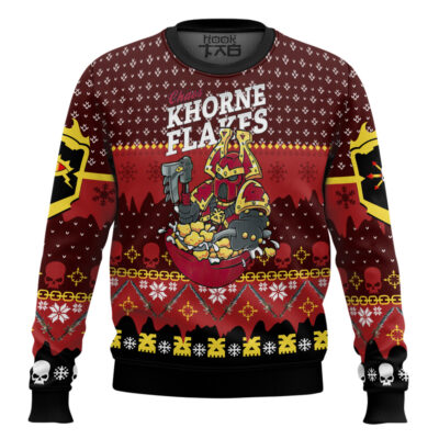 Warhammer 40k Chaos Khorne Flakes Ugly Christmas Sweater