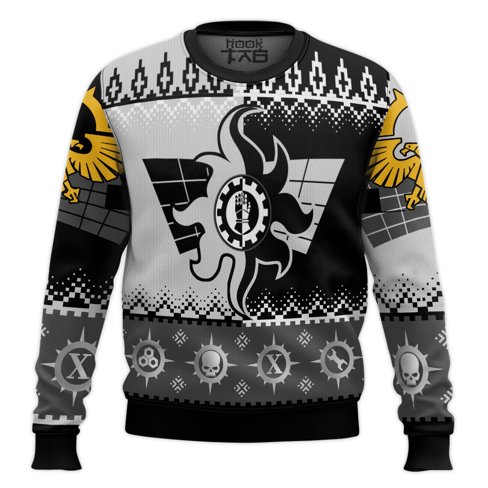 Hooktab Warhammer 40k Iron Hands Ugly Christmas Sweater Hooktab Warhammer 40k Iron Hands Ugly Christmas Sweater
