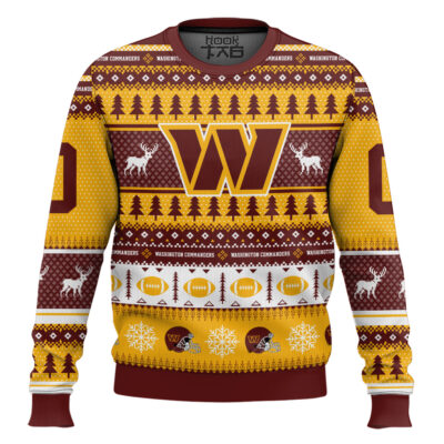 Washington Commanders - Custom Name And Number Ugly Sweater