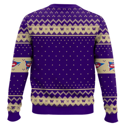 Hooktab Washington Huskies – Custom Name And Number Ugly Christmas Sweater