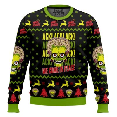 We Come In Peace Mars Attacks Ugly Christmas Sweater