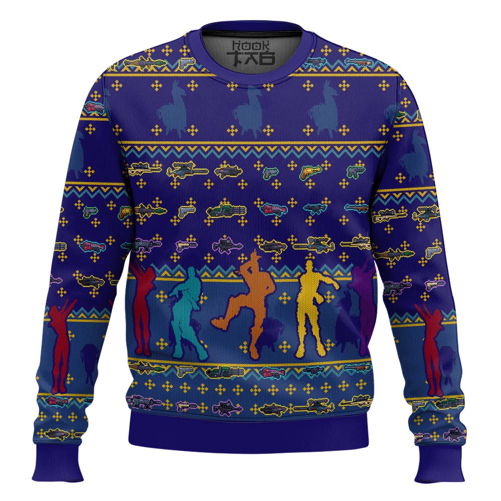 Hooktab Weapon Party Fortnite Ugly Christmas Sweater Hooktab Weapon Party Fortnite Ugly Christmas Sweater