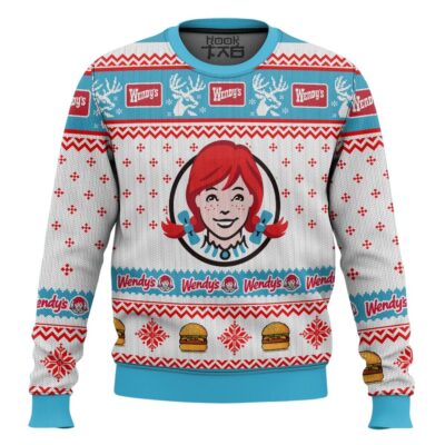 Wendy's Old Fashioned Hamburger Ugly Christmas Sweater