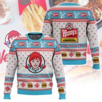 Hooktab Wendy's Old Fashioned Hamburger Ugly Christmas Sweater