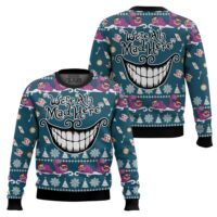 Hooktab We're All Mad Here Alice In Wonderland Ugly Christmas Sweater