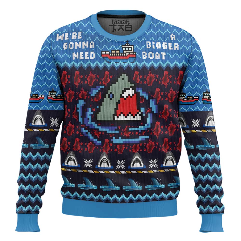 Hooktab We’re Gonna Need A Bigger Boat Jaws Ugly Christmas Sweater Hooktab We’re Gonna Need A Bigger Boat Jaws Ugly Christmas Sweater