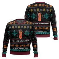 Hooktab What Does Katana Mean? Samurai Cop Ugly Christmas Sweater