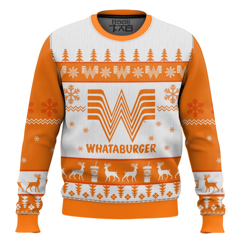 Hooktab Whataburger Ugly Christmas Sweater Hooktab Whataburger Ugly Christmas Sweater
