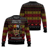 Hooktab Whatcha Gonna Do Brother Hulk Hogan WWE Ugly Christmas Sweater