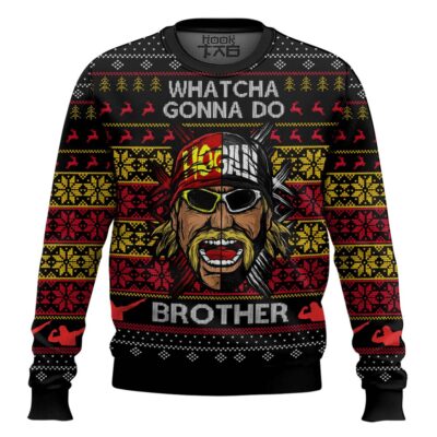 Whatcha Gonna Do Brother Hulk Hogan WWE Ugly Christmas Sweater