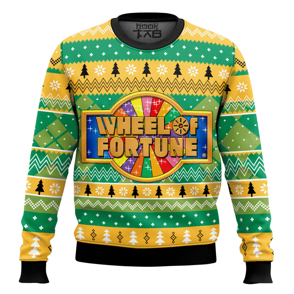 Hooktab Wheel of Fortune Ugly Christmas Sweater Hooktab Wheel of Fortune Ugly Christmas Sweater