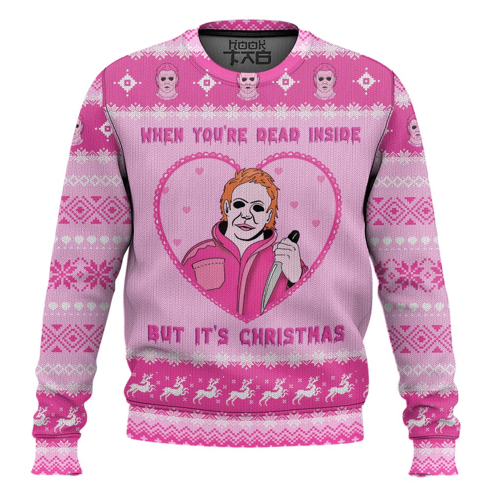 Hooktab When Youre Dead Inside But It's Christmas Michael Myers Ugly Christmas Sweater Hooktab When Youre Dead Inside But It's Christmas Michael Myers Ugly Christmas Sweater