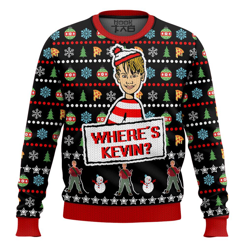 Hooktab Where Is Kevin Home Alone Ugly Christmas Sweater Hooktab Where Is Kevin Home Alone Ugly Christmas Sweater
