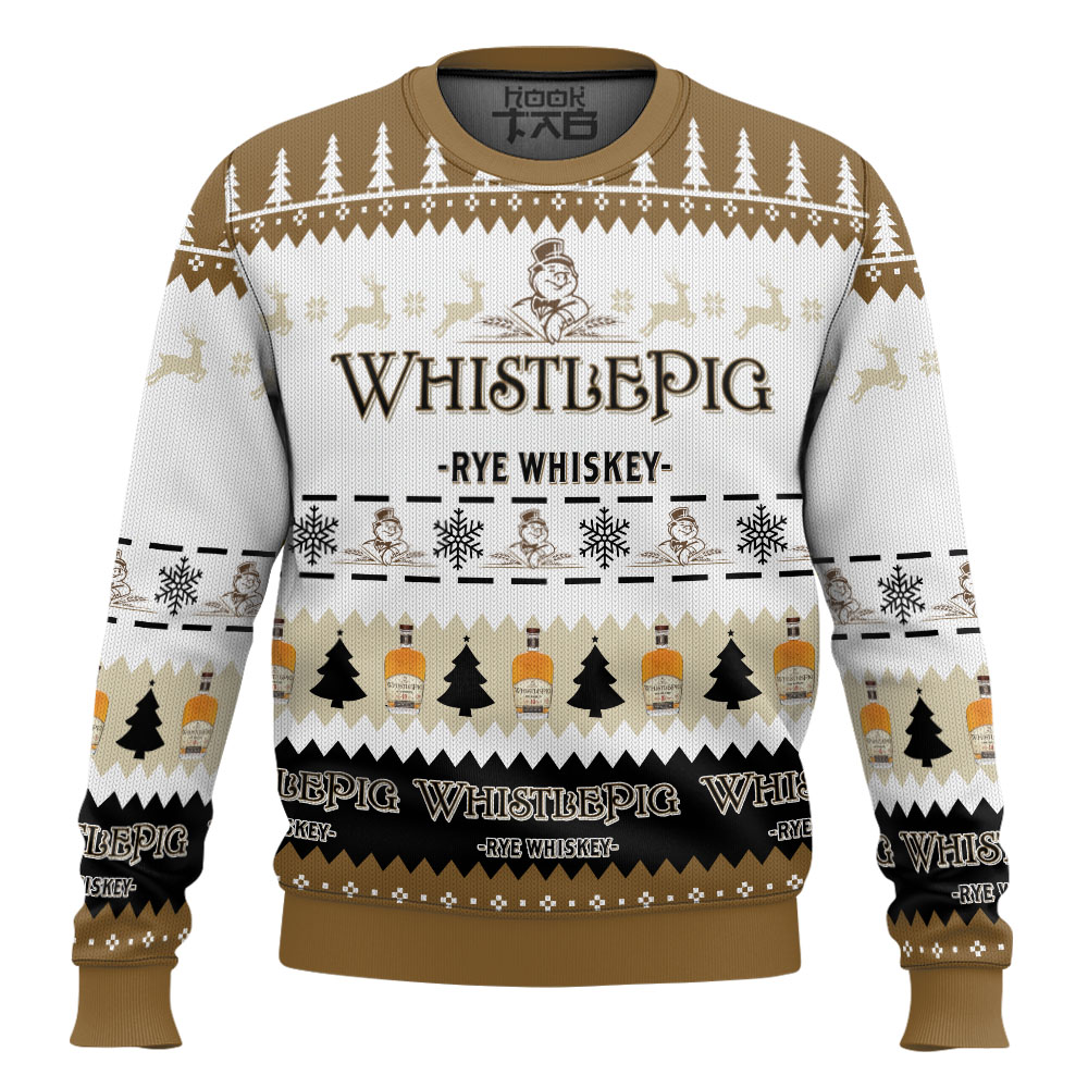 Hooktab Whistle Pig Rye Whiskey Ugly Christmas Sweater Hooktab Whistle Pig Rye Whiskey Ugly Christmas Sweater