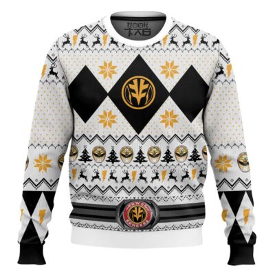White Ranger Mighty Morphin Power Ranger Ugly Christmas Sweater