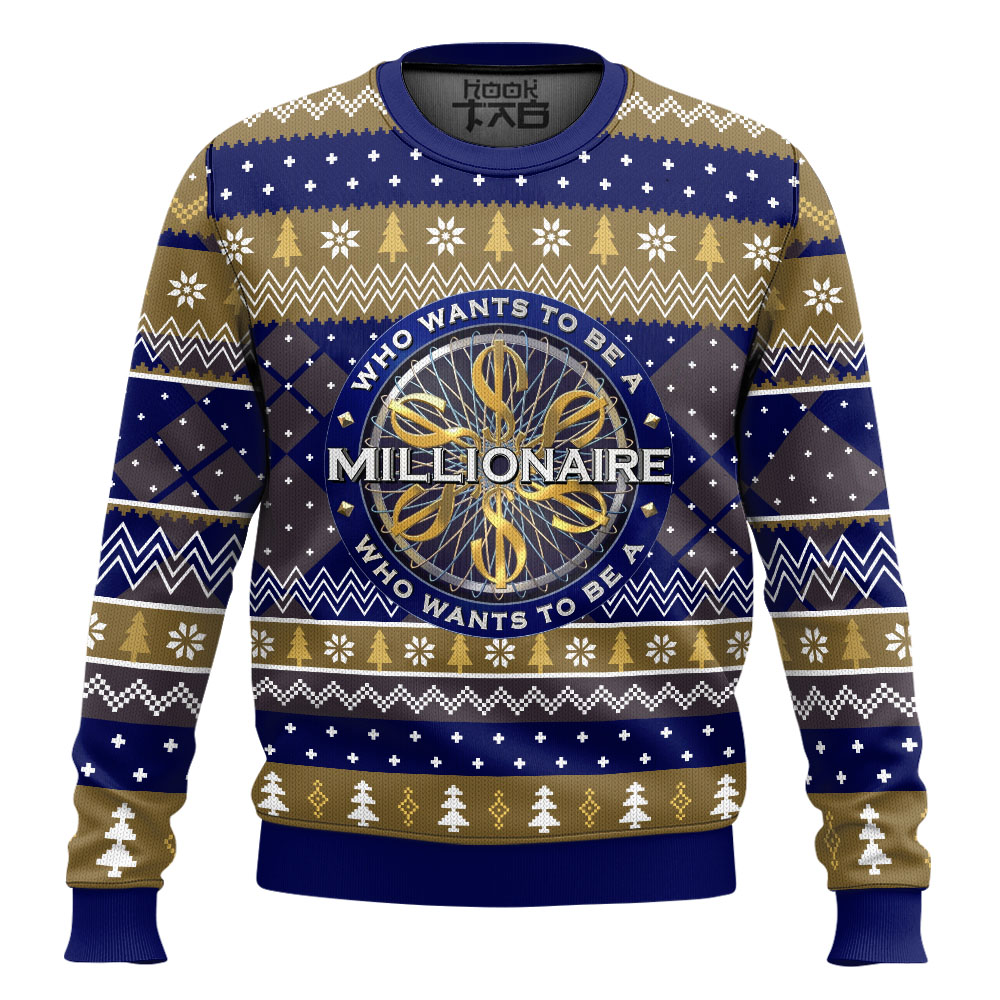 Hooktab Who Want To Be A Millionaire Ugly Christmas Sweater Hooktab Who Want To Be A Millionaire Ugly Christmas Sweater