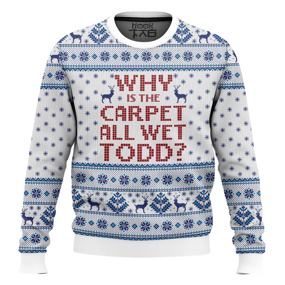 Hooktab Why Is The Carpet All Wet National Lampoon's Vacation Ugly Christmas Sweater Hooktab Why Is The Carpet All Wet National Lampoon's Vacation Ugly Christmas Sweater