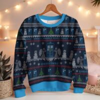 Hooktab Wibbly Wobbly Christmas Doctor Who Ugly Christmas Sweater