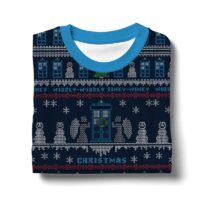 Hooktab Wibbly Wobbly Christmas Doctor Who Ugly Christmas Sweater