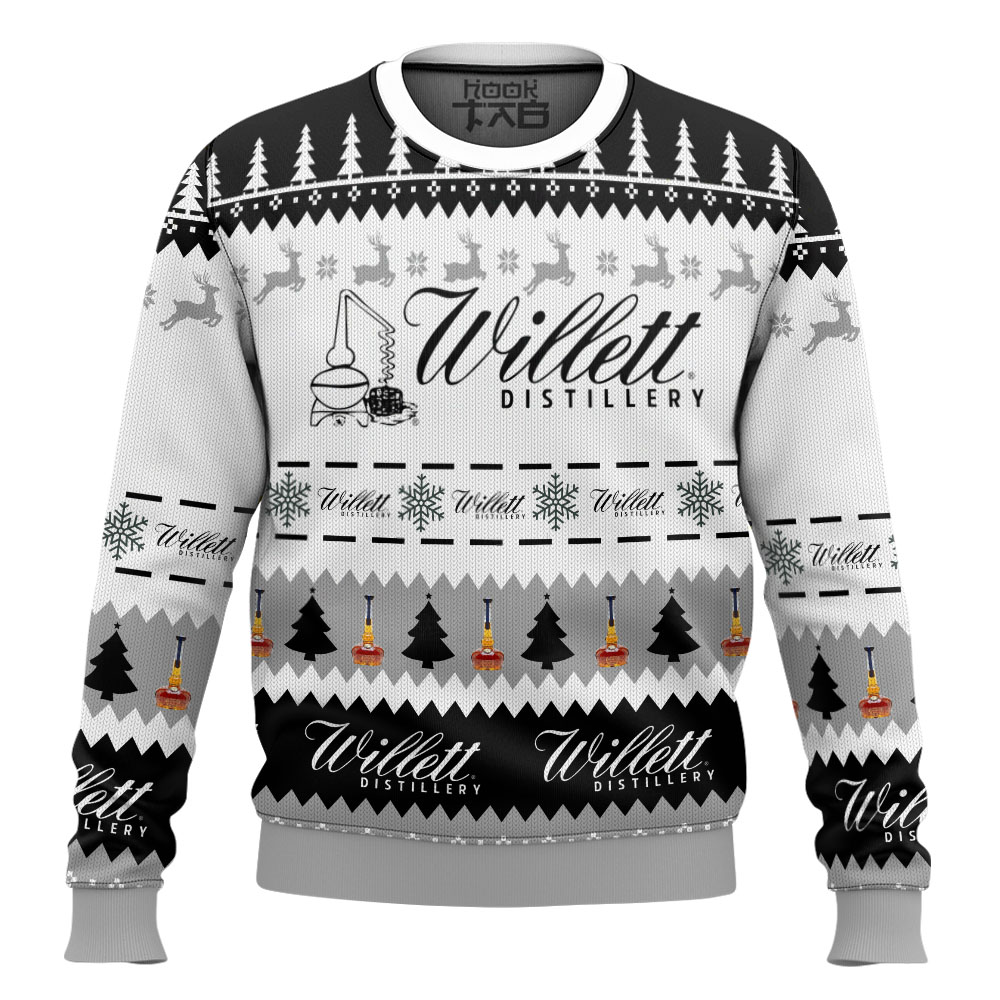 Hooktab Willett Distillery Bourbon Ugly Christmas Sweater Hooktab Willett Distillery Bourbon Ugly Christmas Sweater