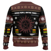 Hooktab Winchester Family Business Supernatural Ugly Christmas Sweater