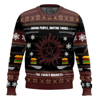 Winchester Family Business Supernatural Ugly Christmas Sweater