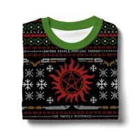 Hooktab Winchester Family Saving People Hunting Things Supernatural Ugly Christmas Sweater