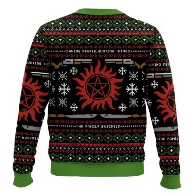 Hooktab Winchester Family Saving People Hunting Things Supernatural Ugly Christmas Sweater