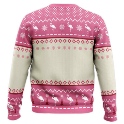 Hooktab Wine Christmas Flamingo Ugly Christmas Sweater