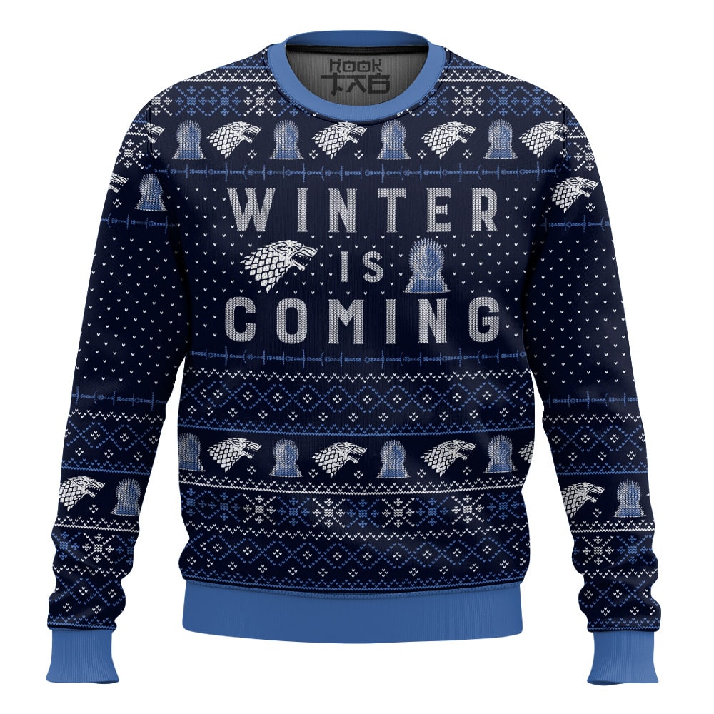 Hooktab Winter Is Coming Game Of Throne Ugly Christmas Sweater Hooktab Winter Is Coming Game Of Throne Ugly Christmas Sweater