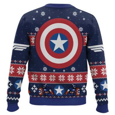 Hooktab Winter Soldier And Captain America Ugly Christmas Sweater