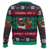 Hooktab Wishing You A Meowy Catmas Ugly Christmas Sweater