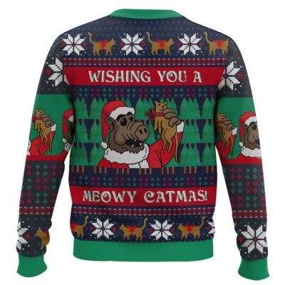 Hooktab Wishing You A Meowy Catmas Ugly Christmas Sweater