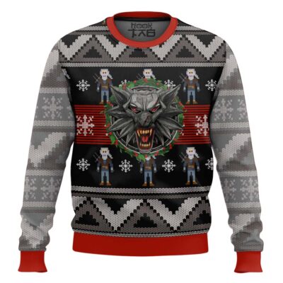 Wolf School Medallion The Witcher Ugly Christmas Sweater