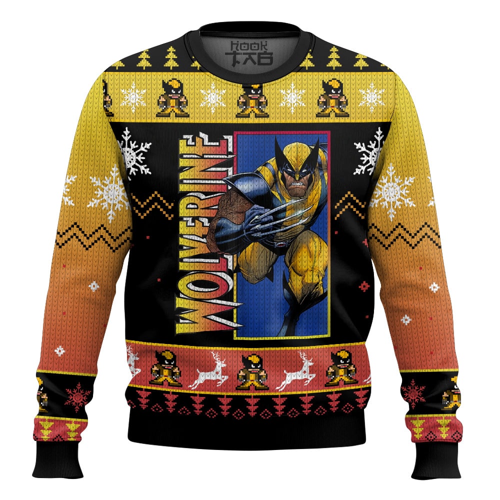 Hooktab Wolverine Marvel Ugly Christmas Sweater Hooktab Wolverine Marvel Ugly Christmas Sweater