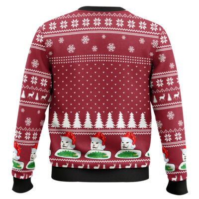 Hooktab Woman Yelling At Cat Meme Ugly Christmas Sweater
