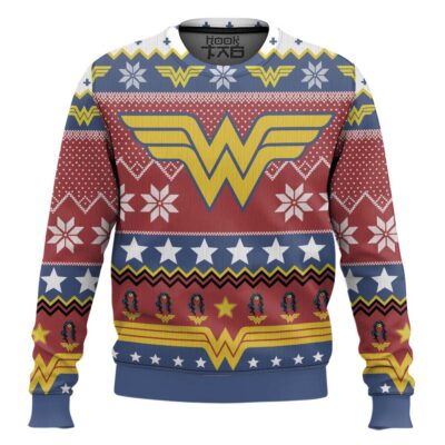 Wonder Woman Logo Ugly Christmas Sweater