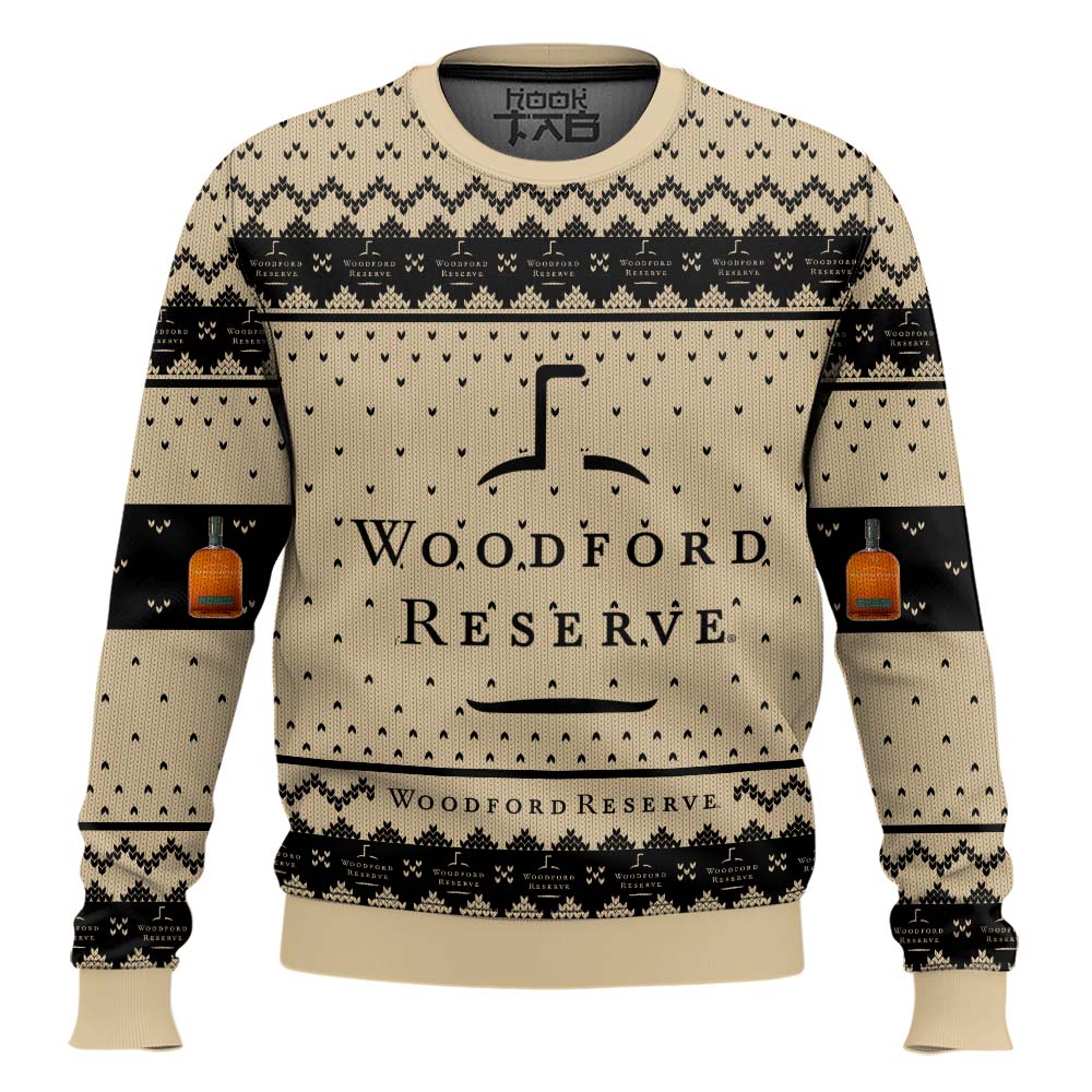 Hooktab Woodford Reserve Bourbon Ugly Christmas Sweater Hooktab Woodford Reserve Bourbon Ugly Christmas Sweater
