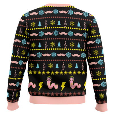 Hooktab Worm With A Mustache James Kennedy Ugly Christmas Sweater