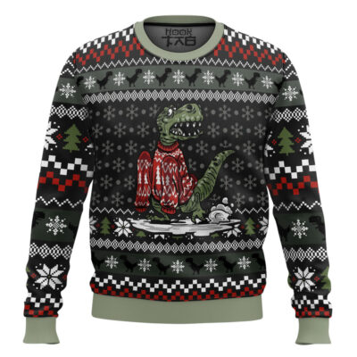 Wrong Size Sweater Dinosaurs Ugly Christmas Sweater