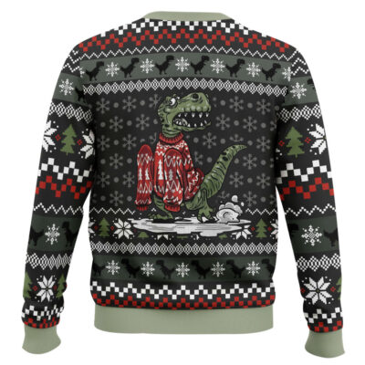 Hooktab Wrong Size Sweater Dinosaurs Ugly Christmas Sweater