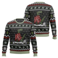 Hooktab Wrong Size Sweater Dinosaurs Ugly Christmas Sweater