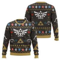 Hooktab Xmas Crest Zelda Ugly Christmas Sweater