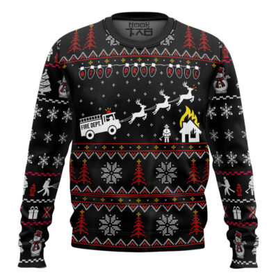 Xmas Firefighter Ugly Christmas Sweater