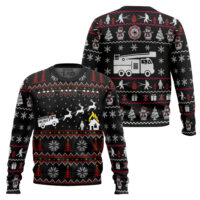 Hooktab Xmas Firefighter Ugly Christmas Sweater