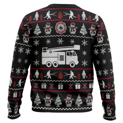 Hooktab Xmas Firefighter Ugly Christmas Sweater