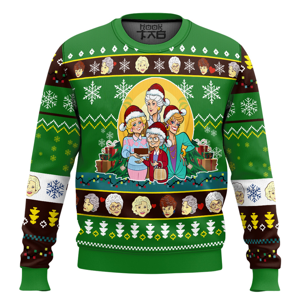 Hooktab Xmas Gift The Golden Girls Ugly Christmas Sweater Hooktab Xmas Gift The Golden Girls Ugly Christmas Sweater