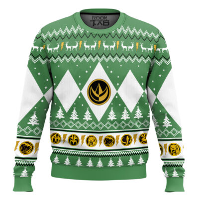Xmas Green Ranger Mighty Morphin Ugly Christmas Sweater